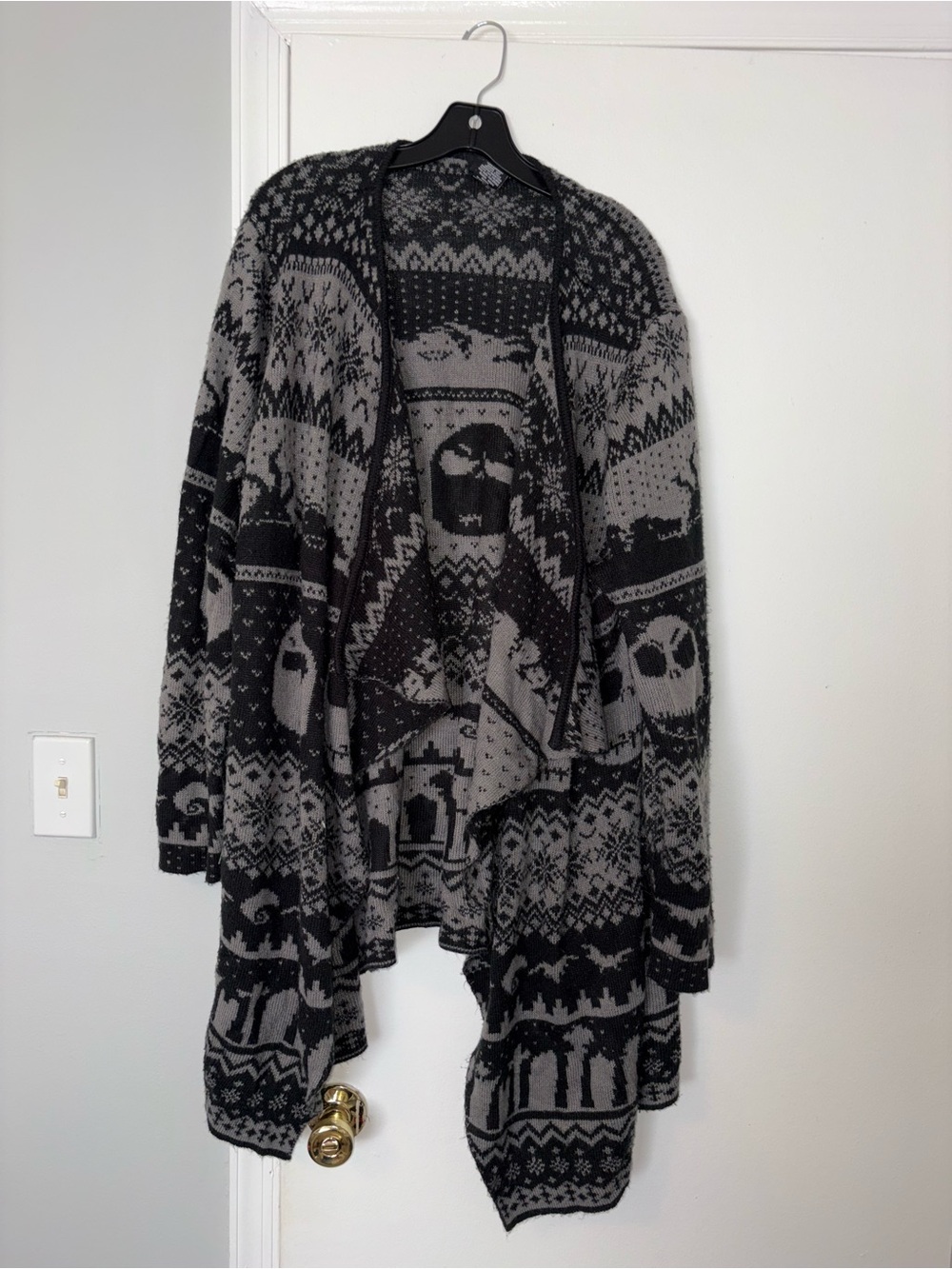 Disney The Nightmare Before Christmas Cardigan Sweater - Gray & Black